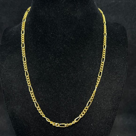 Unbranded Jewelry - Vintage Gold Tone Figaro Necklace 18" (4170)
